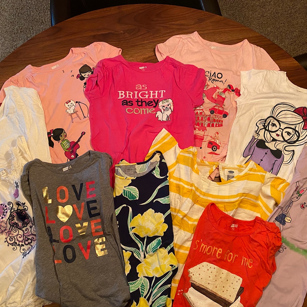 Lot of 11 girls XL shirts (size 14)